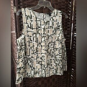 Abstract Patterned Sleeveless Top